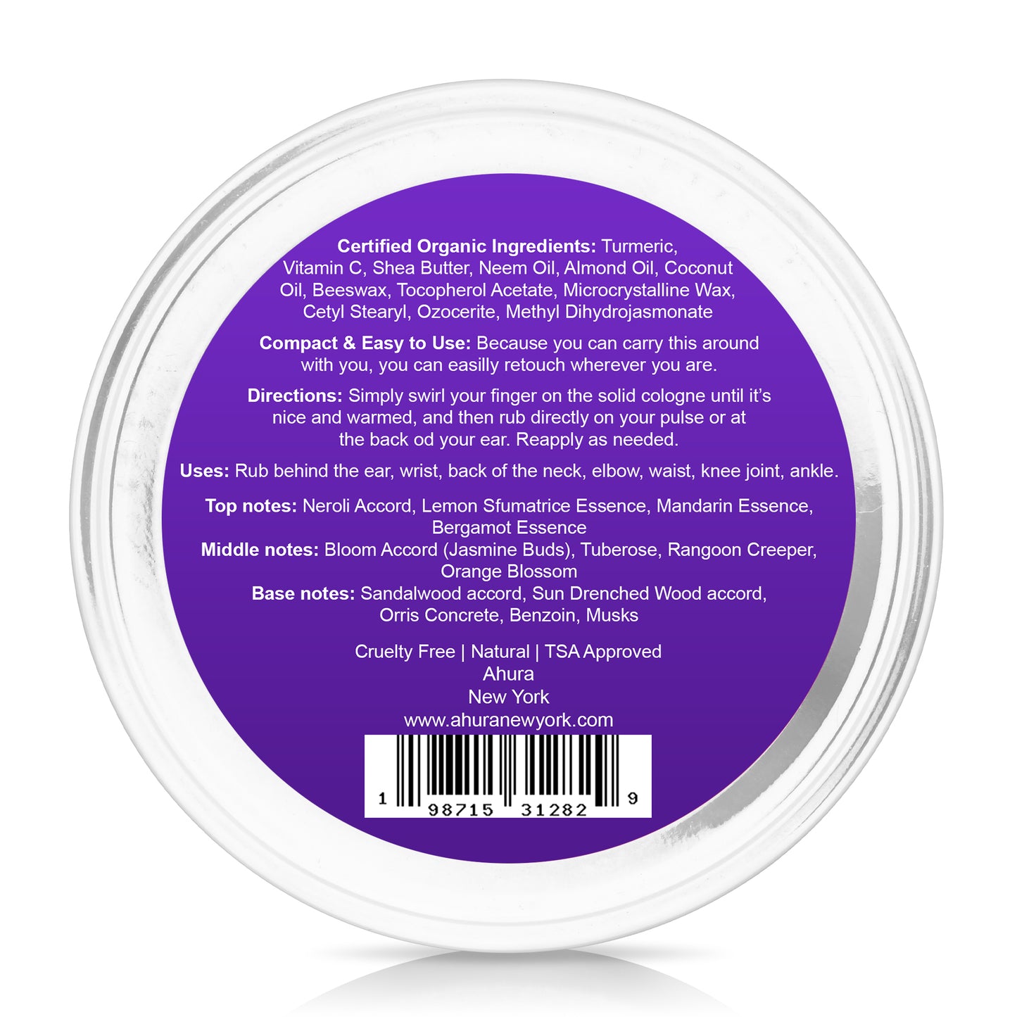 Ahura White Floral Herbal Solid Perfume Gift Box
