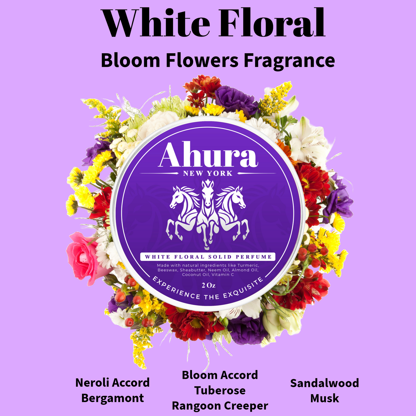 Ahura White Floral Herbal Solid Perfume Gift Box