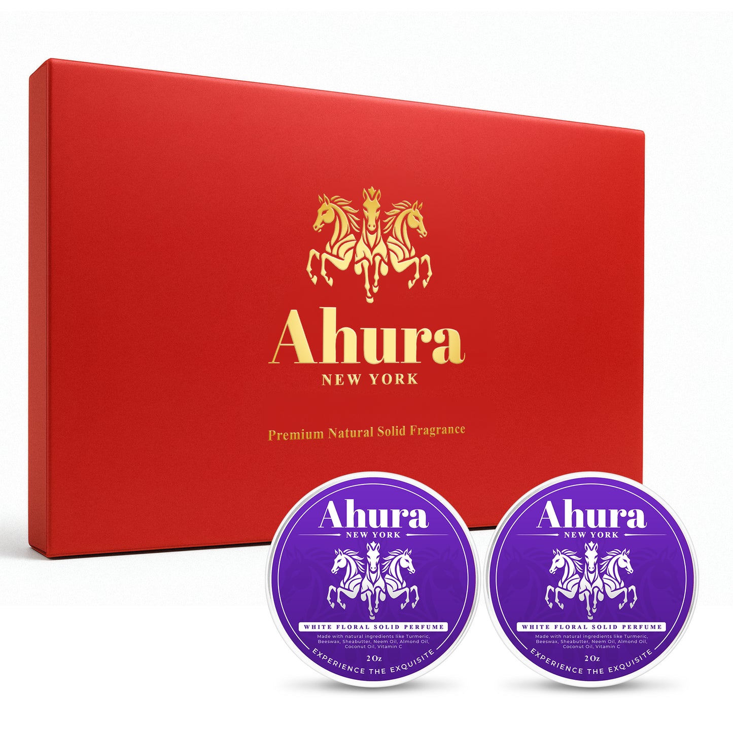 Ahura White Floral Herbal Solid Perfume Gift Box