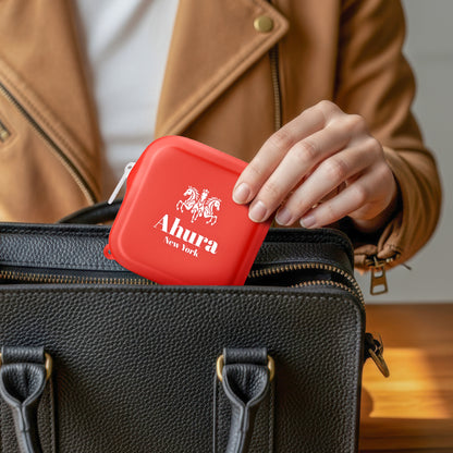Ahura Red Silicone, Toiletry, Cosmetic, Travel, Gym Pouch