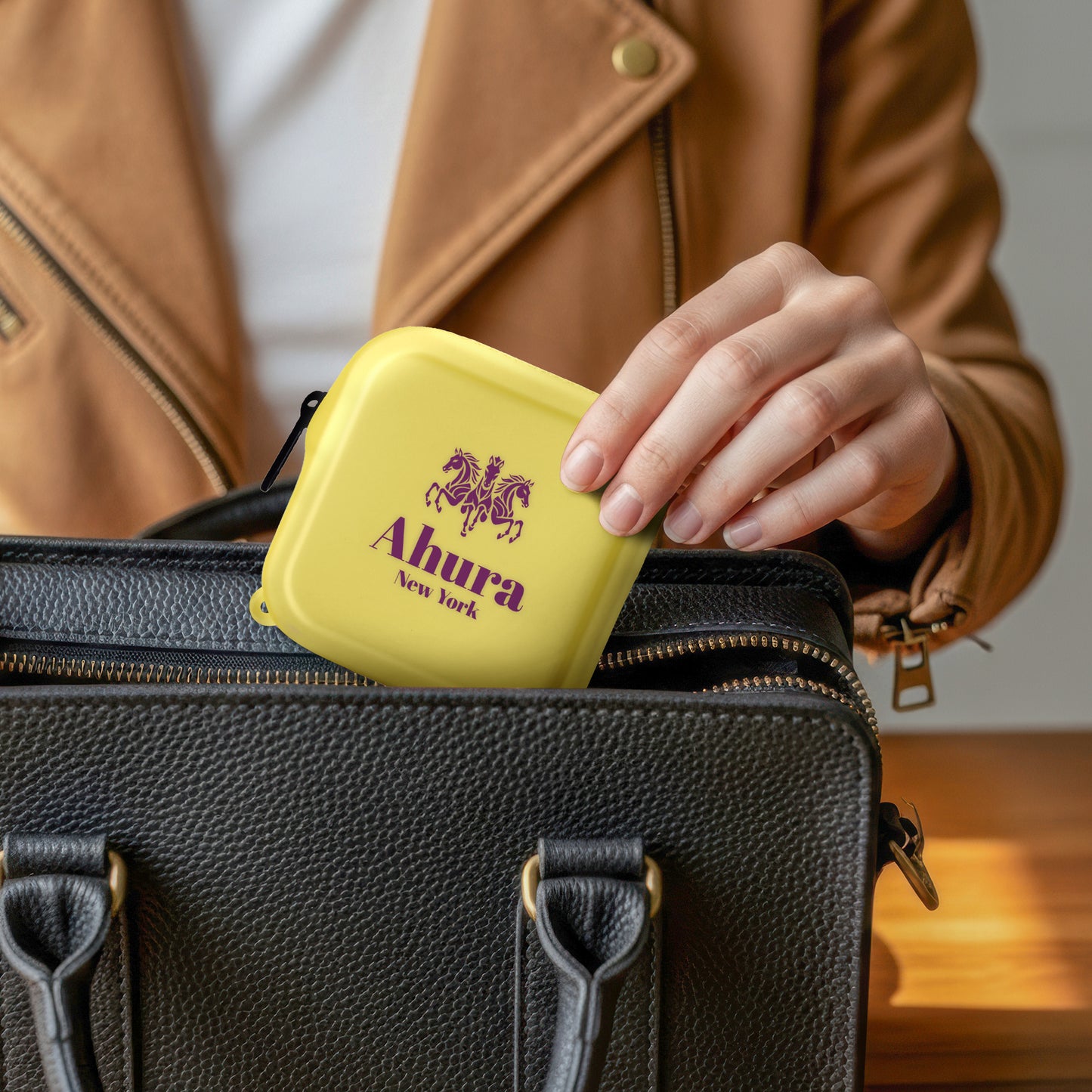 Ahura Yellow Silicone, Toiletry, Cosmetic, Travel, Gym Pouch