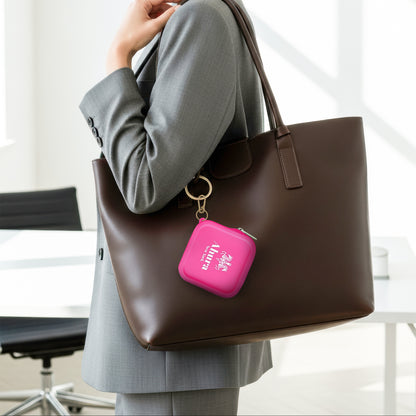 Ahura Pink Silicone, Toiletry, Cosmetic, Travel, Gym Pouch