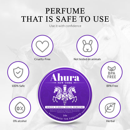 Ahura White Floral Natural Herbal Solid Perfume for Women