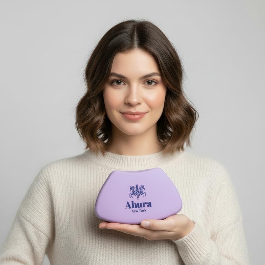 Ahura New York Silicone Cosmetic Pouch Bag – Boat Shaped Waterproof Makeup Organizer, Lightweight Easy-Clean Storage Pouch for Travel (Purple)