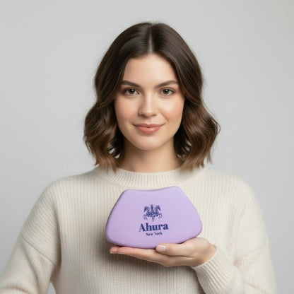 Ahura New York Silicone Cosmetic Pouch Bag – Boat Shaped Waterproof Makeup Organizer, Lightweight Easy-Clean Storage Pouch for Travel (Purple)