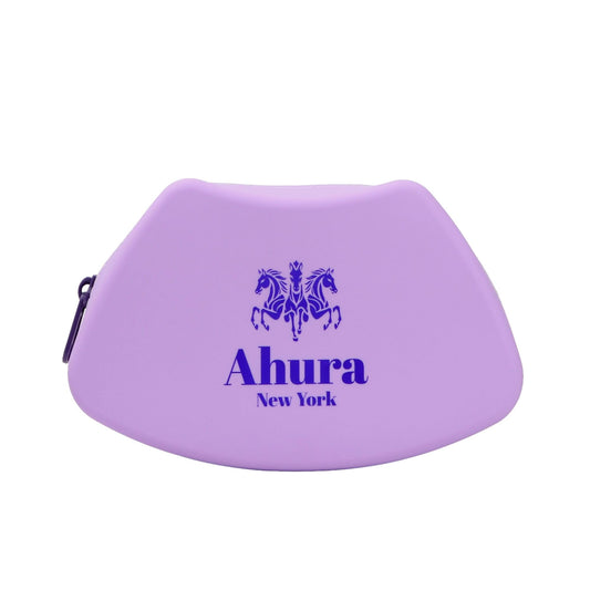 Ahura New York Silicone Cosmetic Pouch Bag – Boat Shaped Waterproof Makeup Organizer, Lightweight Easy-Clean Storage Pouch for Travel (Purple)
