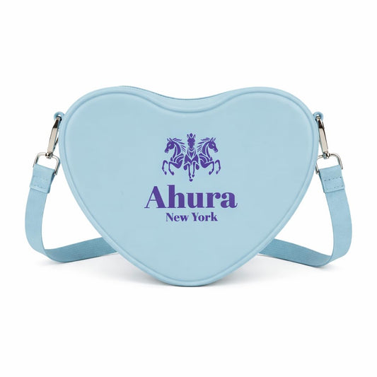 Ahura Heart Shaped Crossbody Bag for Women – Waterproof Silicone Purse, Cute Small Travel Handbag with Adjustable Strap (Blue)