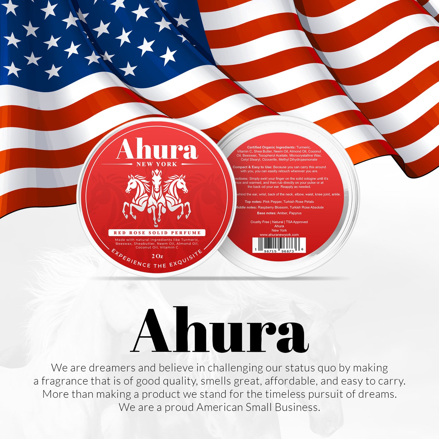 Ahura Rose Natural Herbal Solid Perfume for Women