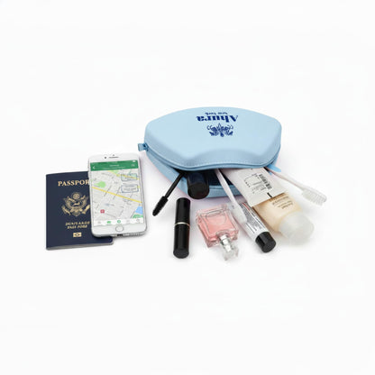 Ahura New York Silicone Cosmetic Pouch Bag – Boat Shaped Waterproof Makeup Organizer, Lightweight Easy-Clean Storage Pouch for Travel (Blue)