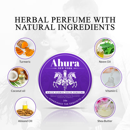 Ahura White Floral Natural Herbal Solid Perfume for Women