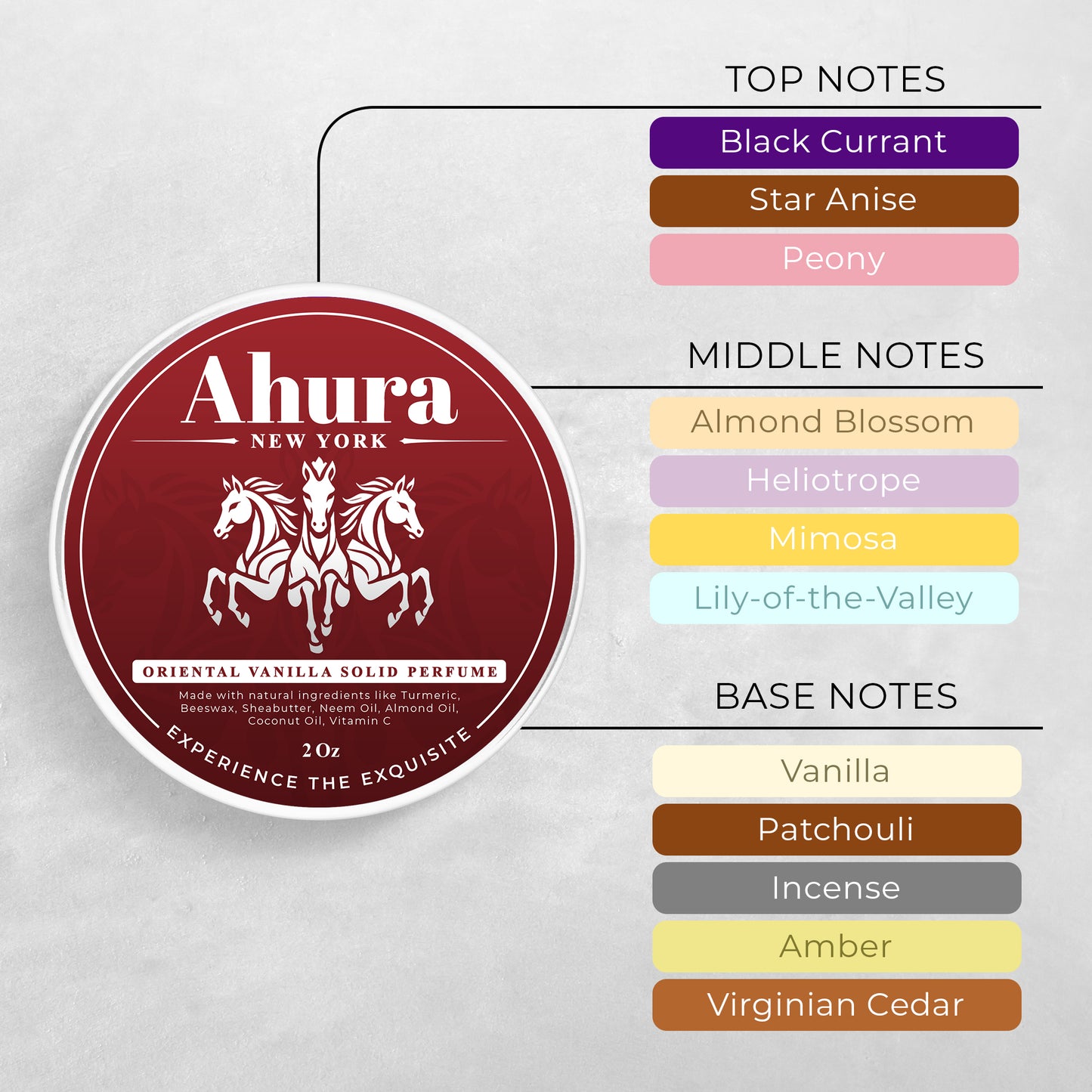 Ahura Oriental Vanilla Solid Perfume for Women