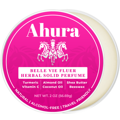 Ahura Floral Solid Perfume Balm – Natural Herbal, Alcohol-Free, Spill-Proof, Long-Lasting, TSA-Approved Fragrance