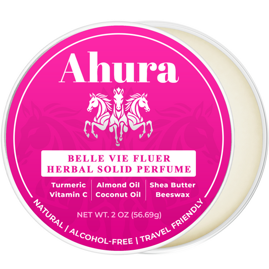Ahura Floral Solid Perfume Balm – Natural Herbal, Alcohol-Free, Spill-Proof, Long-Lasting, TSA-Approved Fragrance