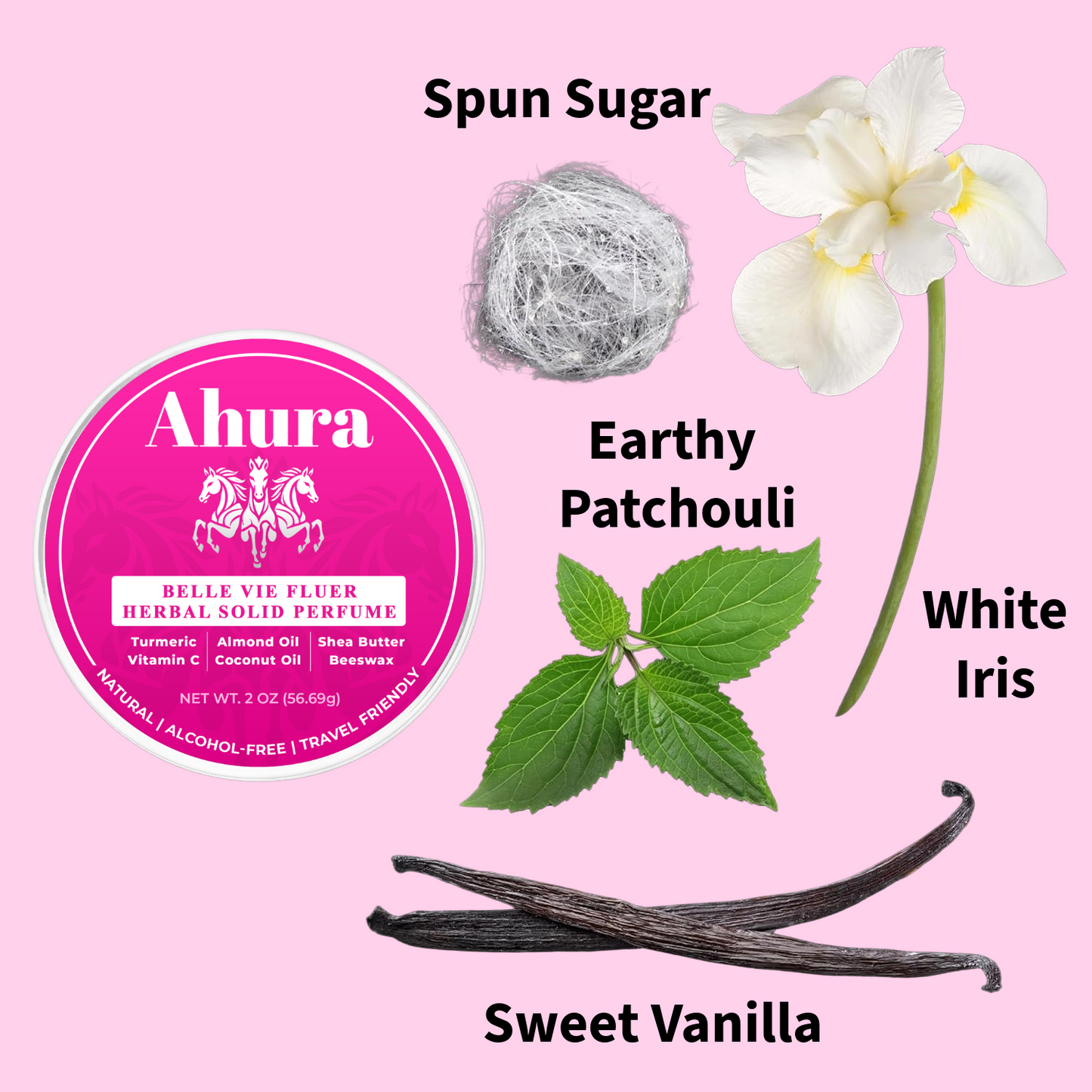 Ahura Herbal Alcohol Free Solid Perfume Balm Floral 
