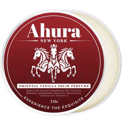 Ahura Herbal Alcohol Free Solid Perfume Balm Oriental Vanilla