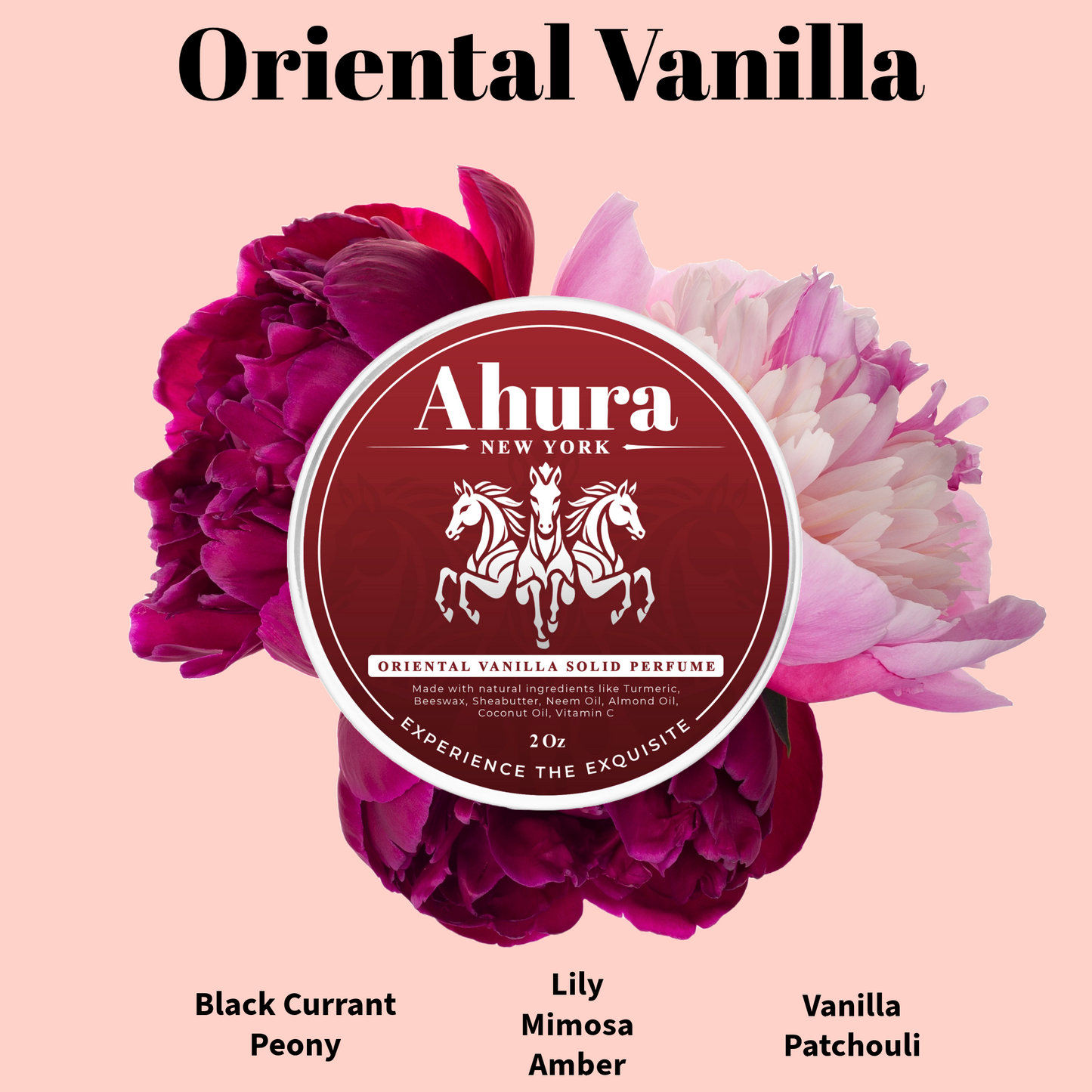 Ahura Herbal Alcohol Free Solid Perfume Balm Oriental Vanilla