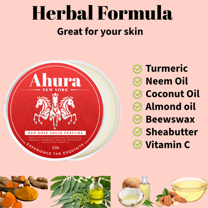 Ahura Herbal Alcohol Free Solid Perfume Balm Rose