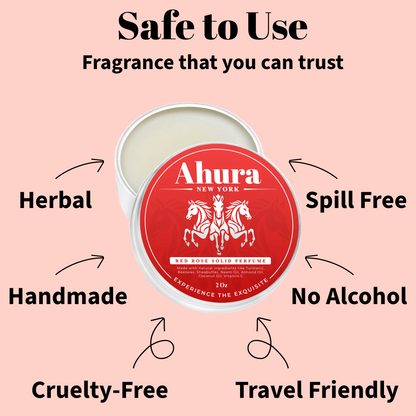 Ahura Herbal Alcohol Free Solid Perfume Balm Rose