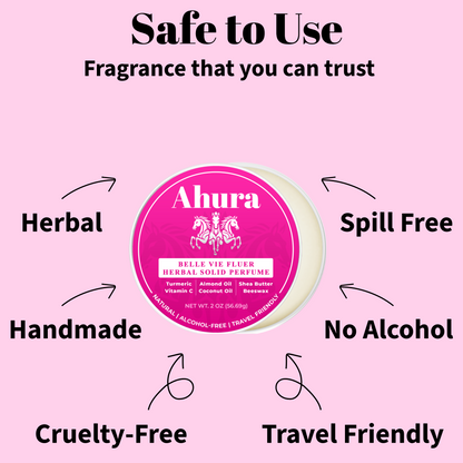 Ahura Floral Solid Perfume Balm Gift Set – 2-Pack Natural, Alcohol-Free Travel Fragrance