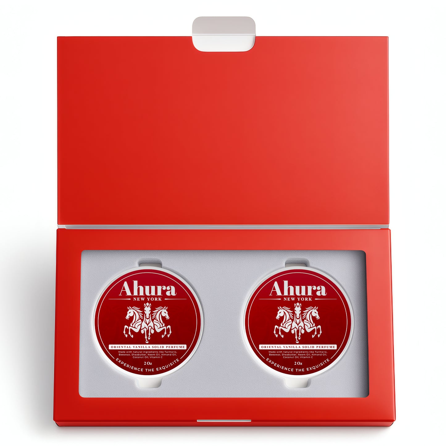 Ahura Oriental Vanilla Herbal Solid Perfume 2 Pack Gift Box 