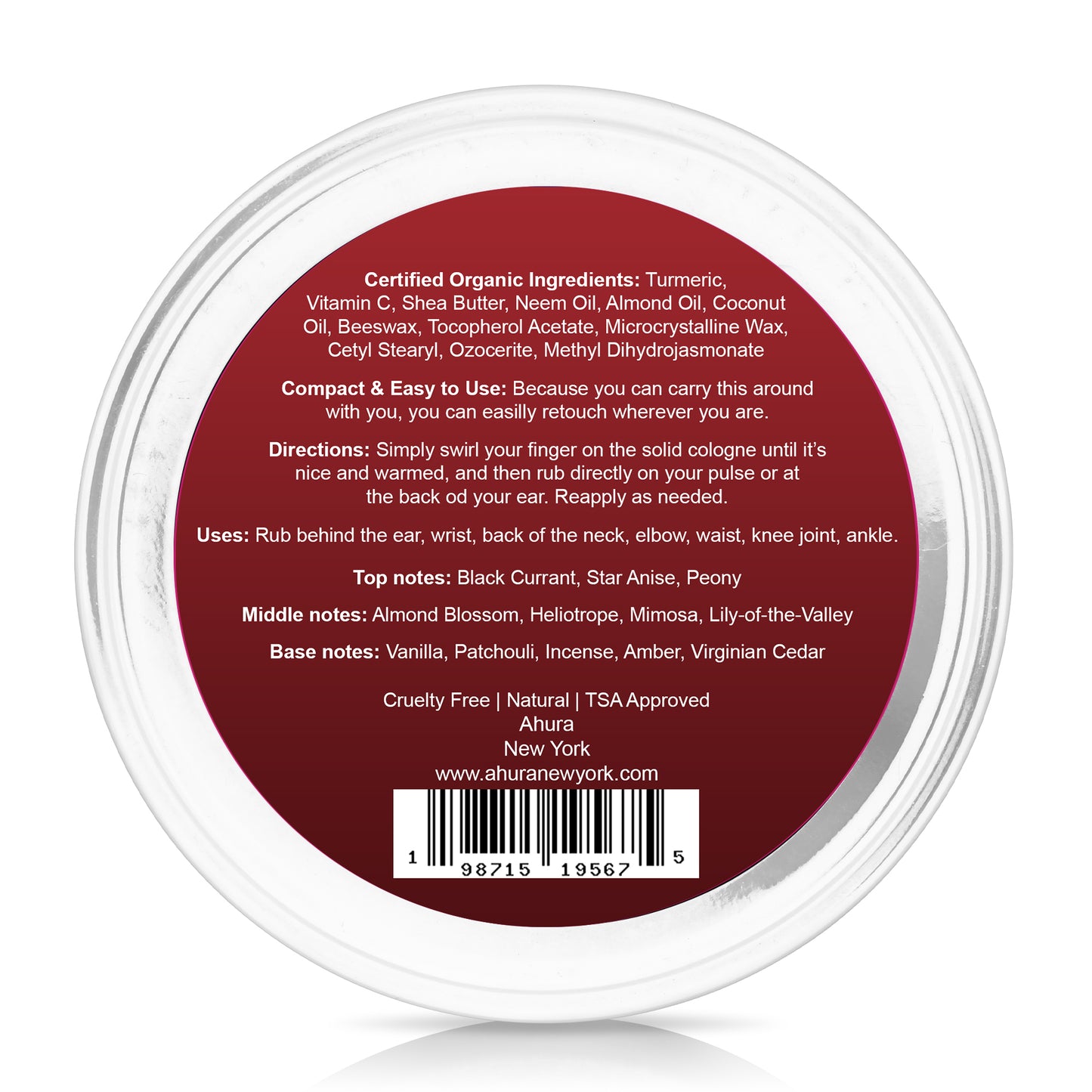 Ahura Oriental Vanilla Herbal Solid Perfume 2 Pack Gift Box 