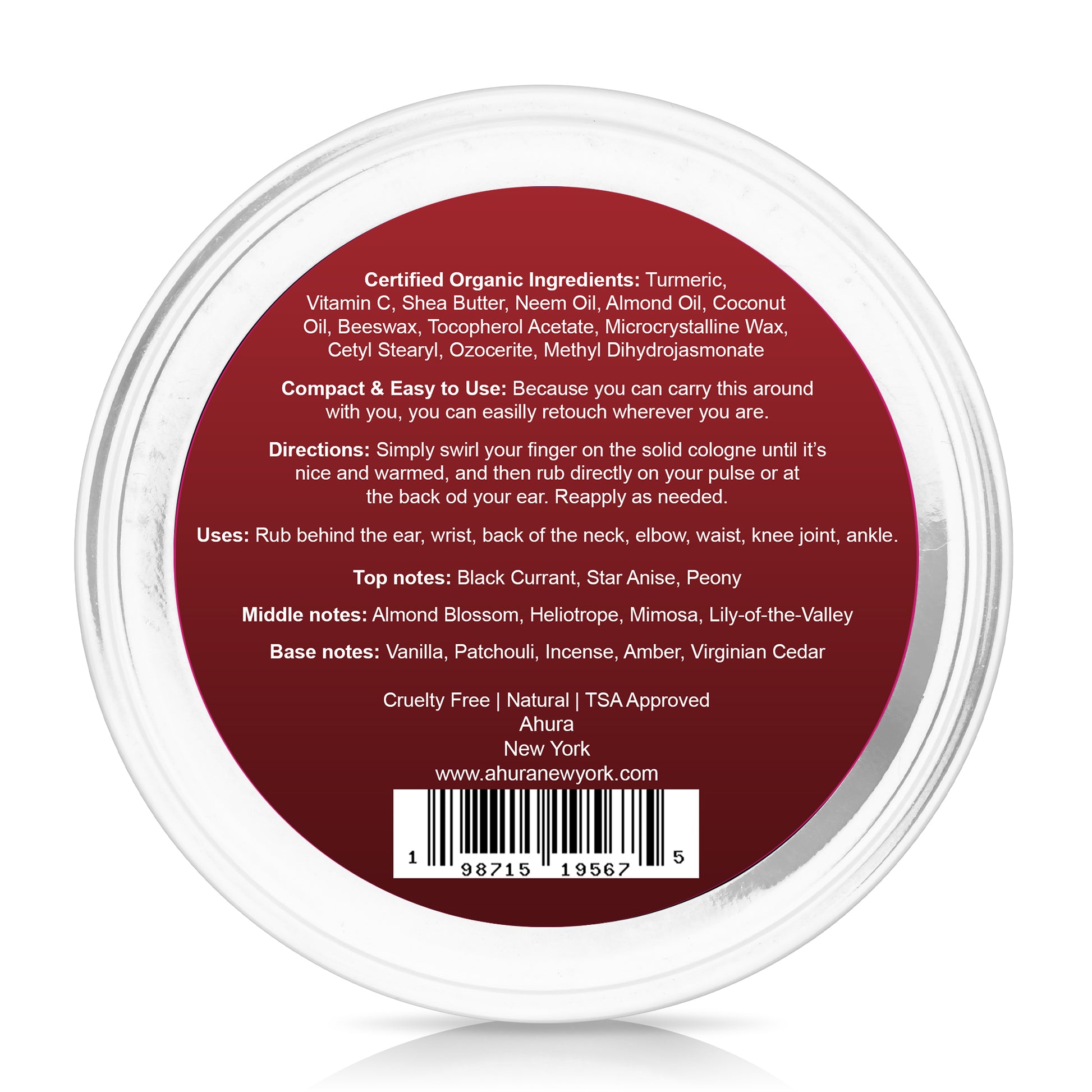 Ahura Oriental Vanilla Herbal Solid Perfume 2 Pack Gift Box 