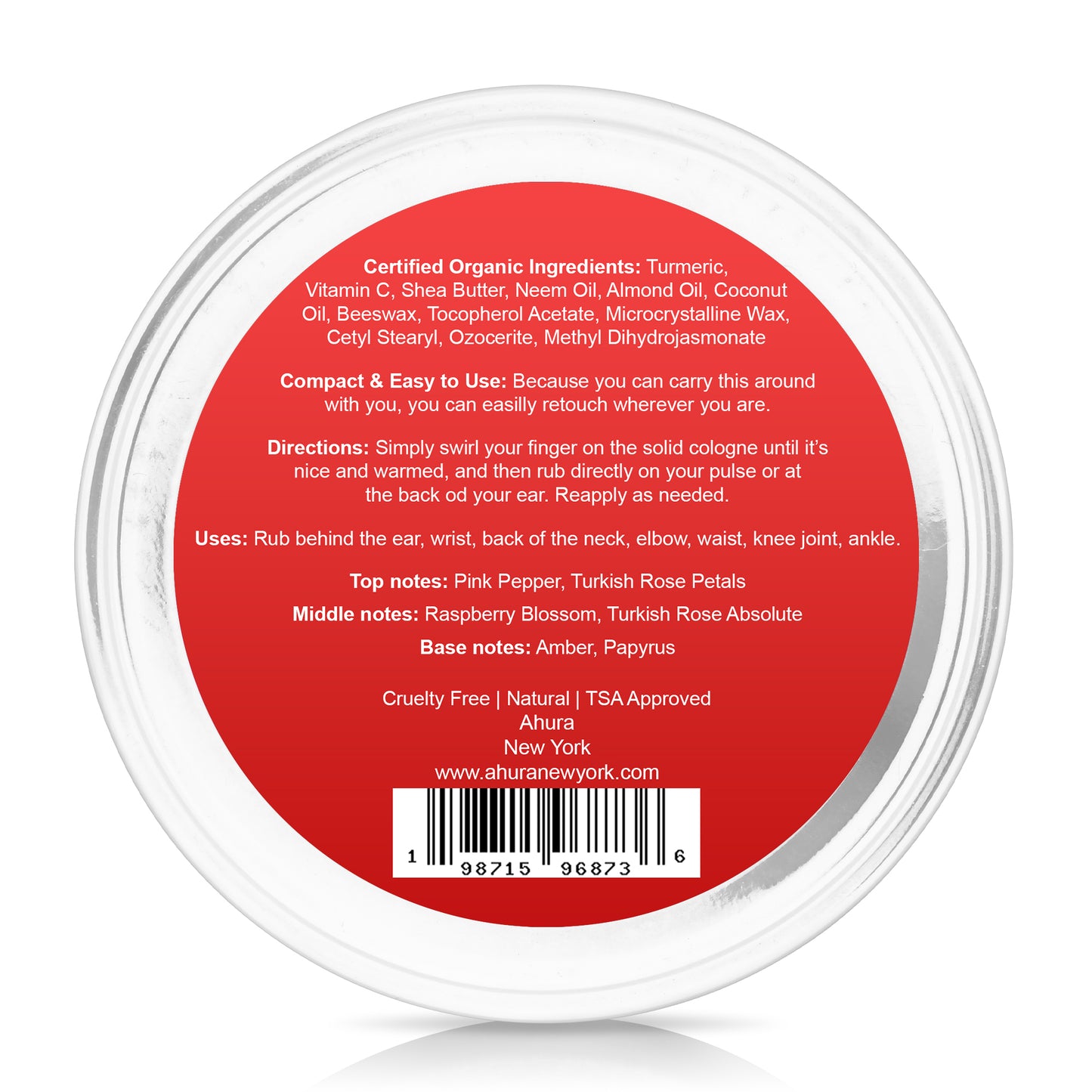 Ahura Rose Herbal Solid Perfume 2 Pack Gift Box 