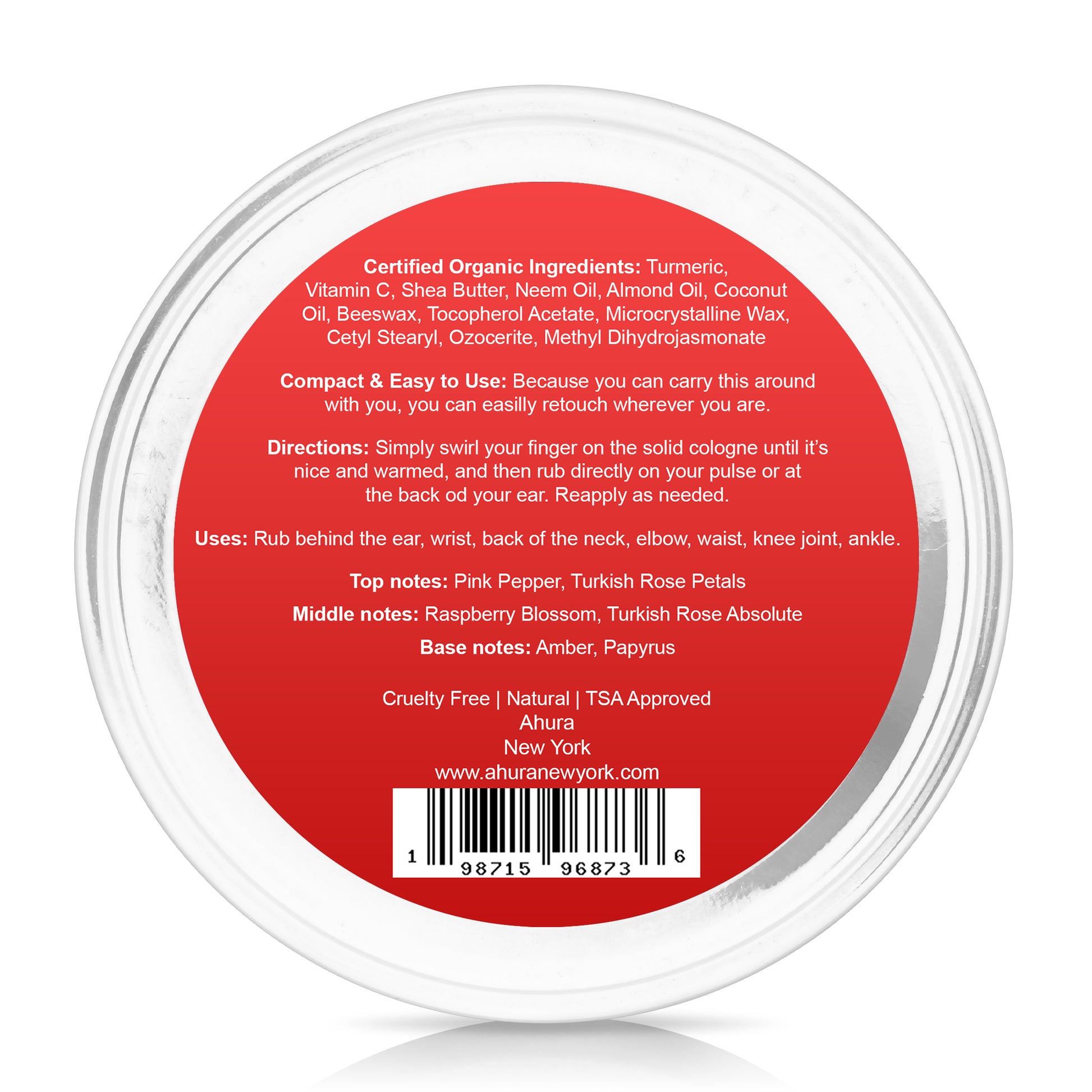 Ahura Rose Herbal Solid Perfume 2 Pack Gift Box 
