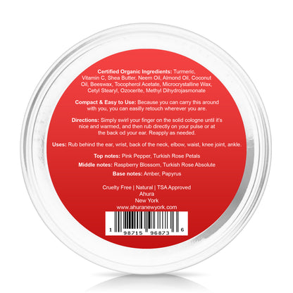 Ahura Rose Herbal Solid Perfume 2 Pack Gift Box 