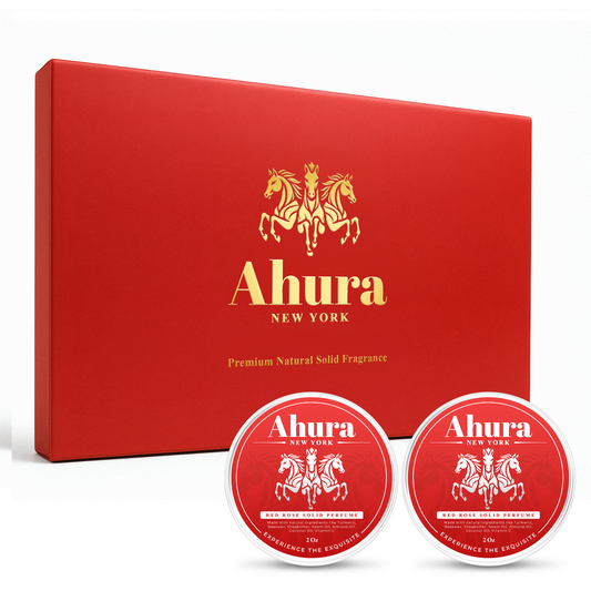 Ahura Rose Herbal Solid Perfume 2 Pack Gift Box 