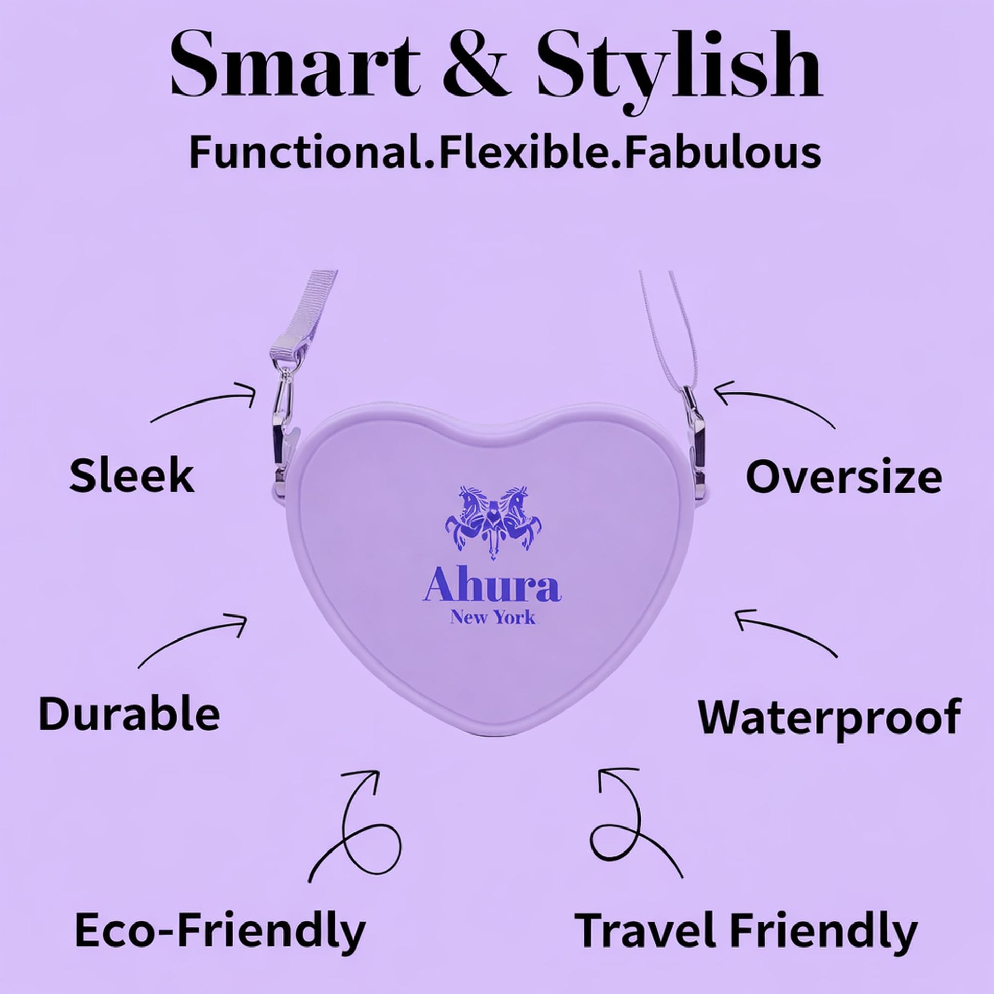 Ahura Silicone Heart Shape Crossbody Bags