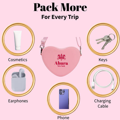 Ahura Silicone Heart Shape Crossbody Bags