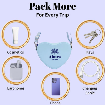 Ahura Silicone Heart Shape Crossbody Bags