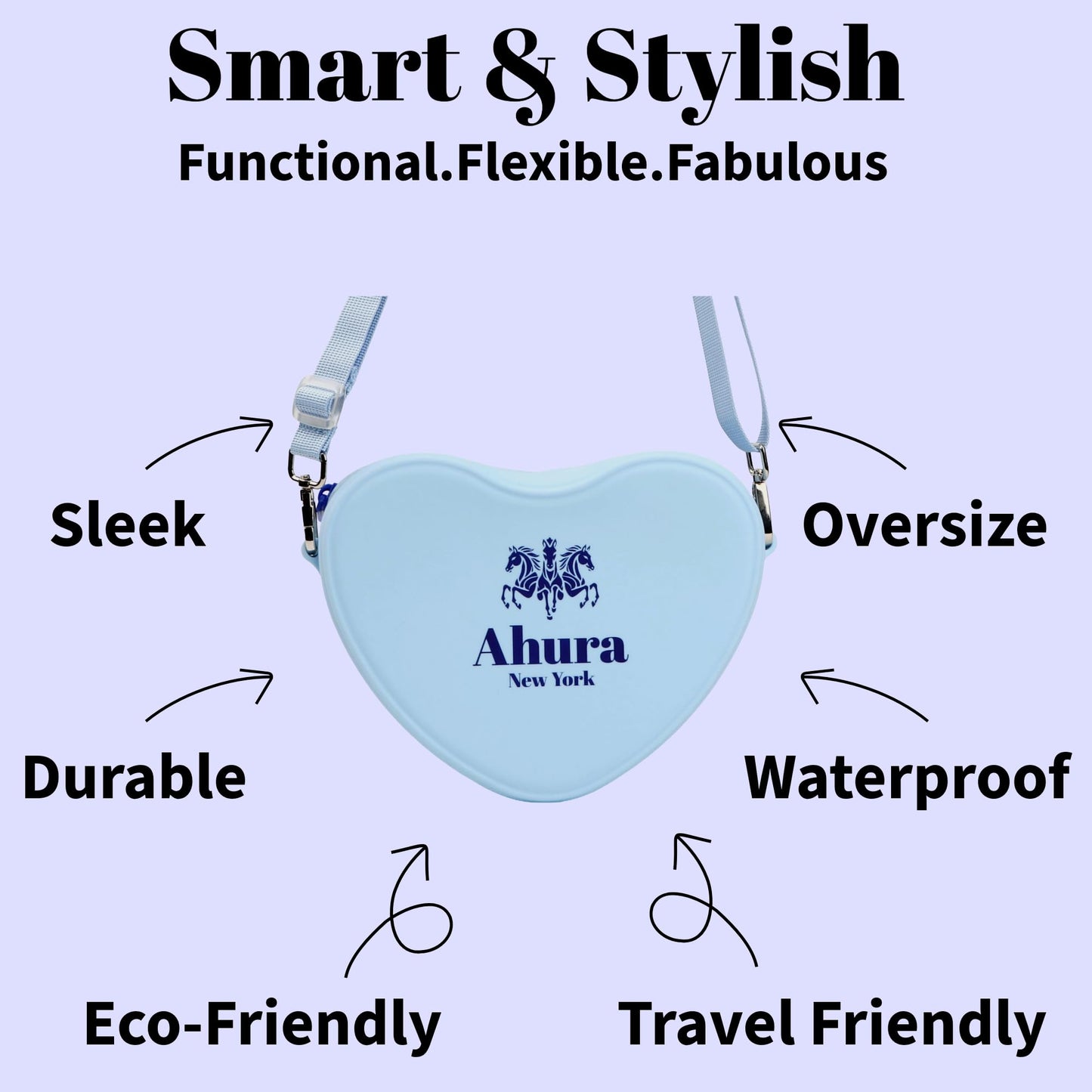 Ahura Silicone Heart Shape Crossbody Bags