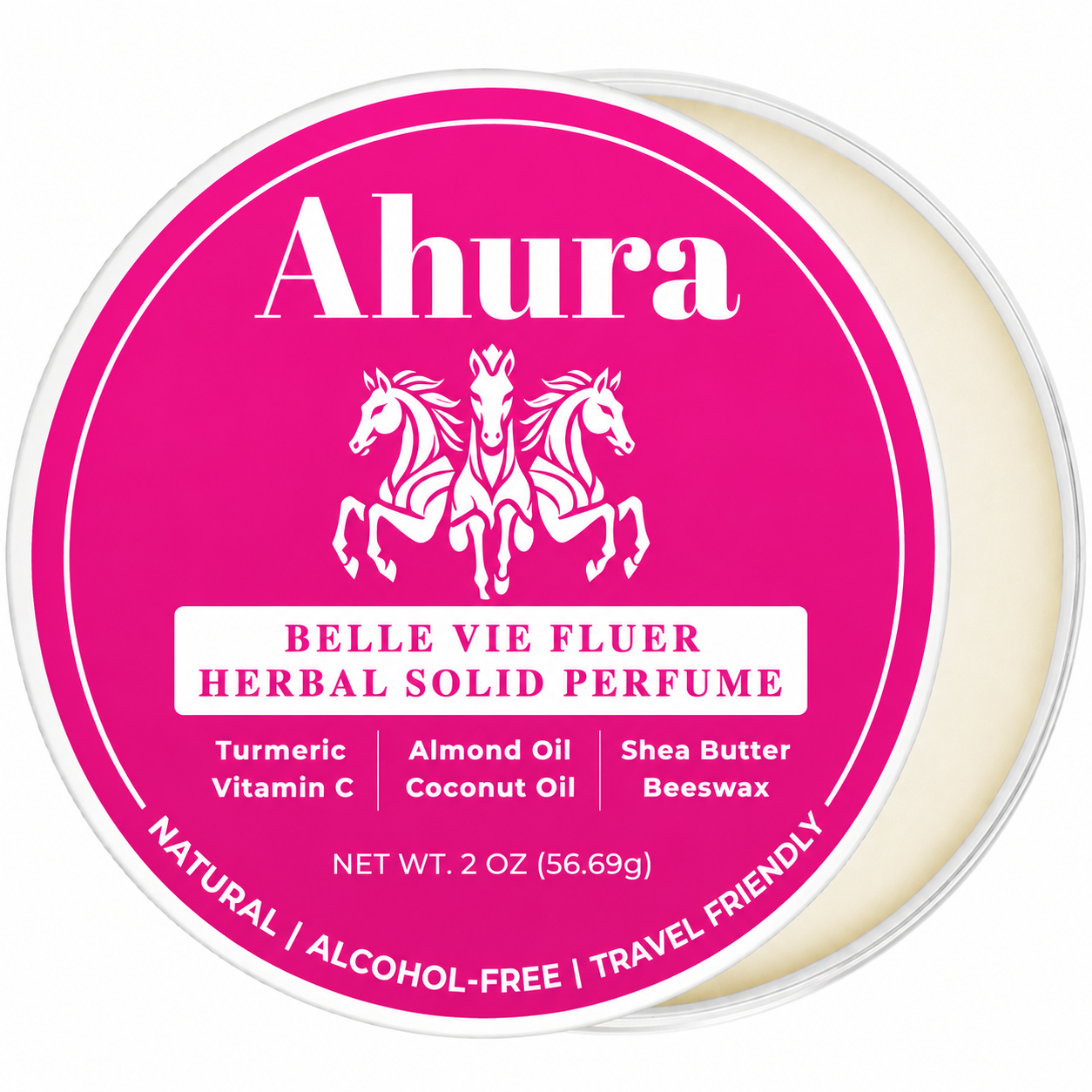 Ahura Floral Herbal Solid Perfume – Natural, Herbal, Alcohol-Free, Spill-Proof, Long-Lasting, TSA-Approved Fragrance