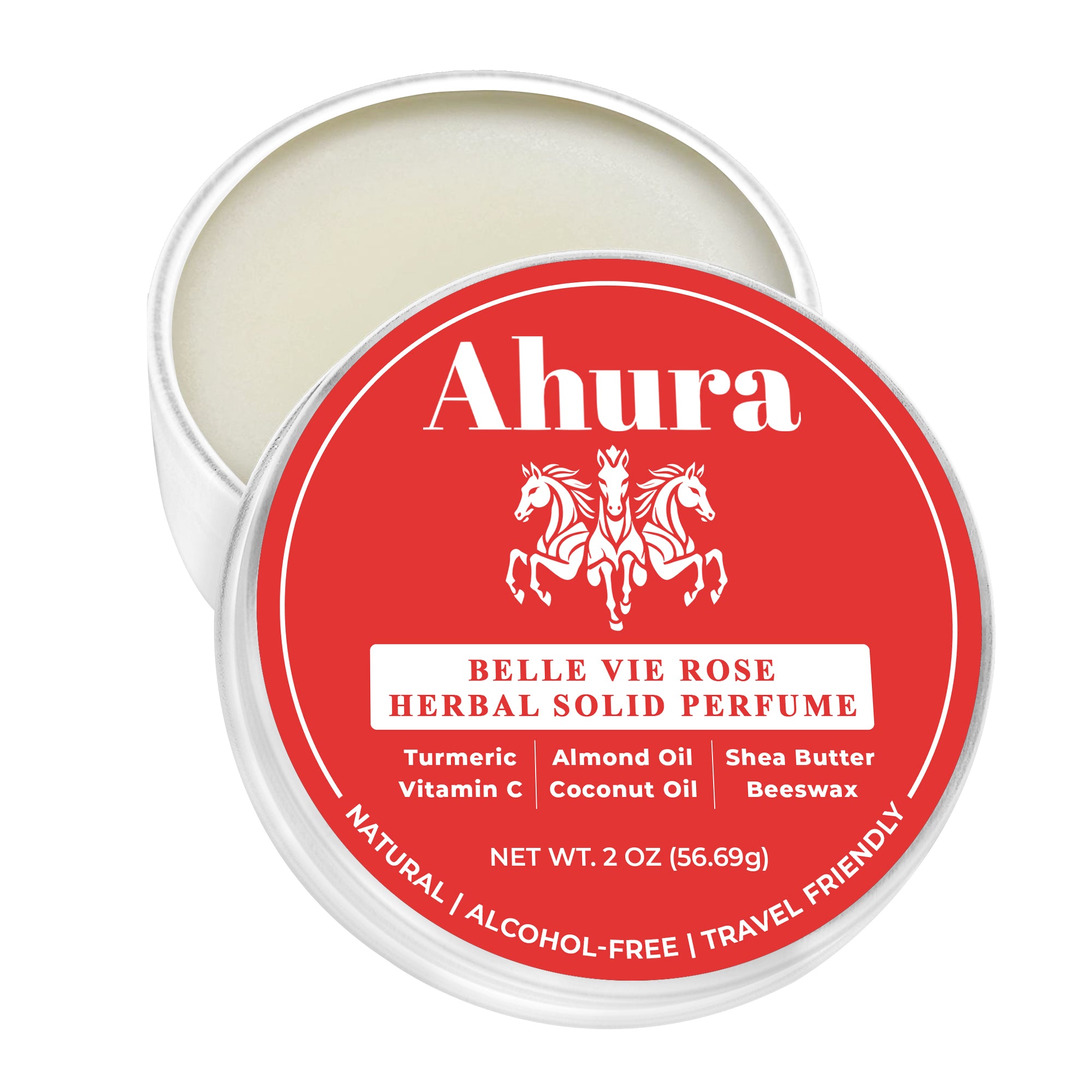 Ahura Rose Herbal Solid Perfume  – Natural, Herbal, Alcohol-Free, Spill-Proof, Long-Lasting, TSA-Approved Fragrance