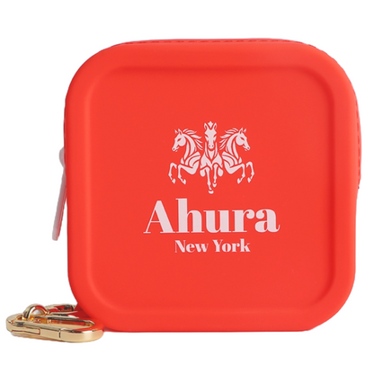 Ahura Red Silicone, Toiletry, Cosmetic, Travel, Gym Pouch