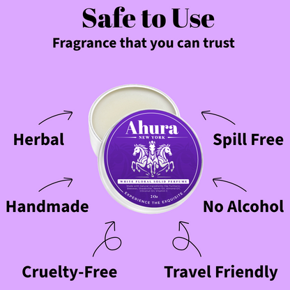 Ahura White Floral Herbal Solid Perfume for Women
