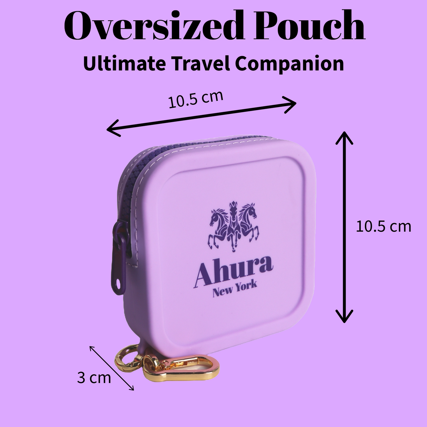 Ahura Purple Silicone, Toiletry, Cosmetic, Travel, Gym Pouch