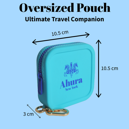 Ahura Blue Silicone, Toiletry, Cosmetic, Travel, Gym Pouch