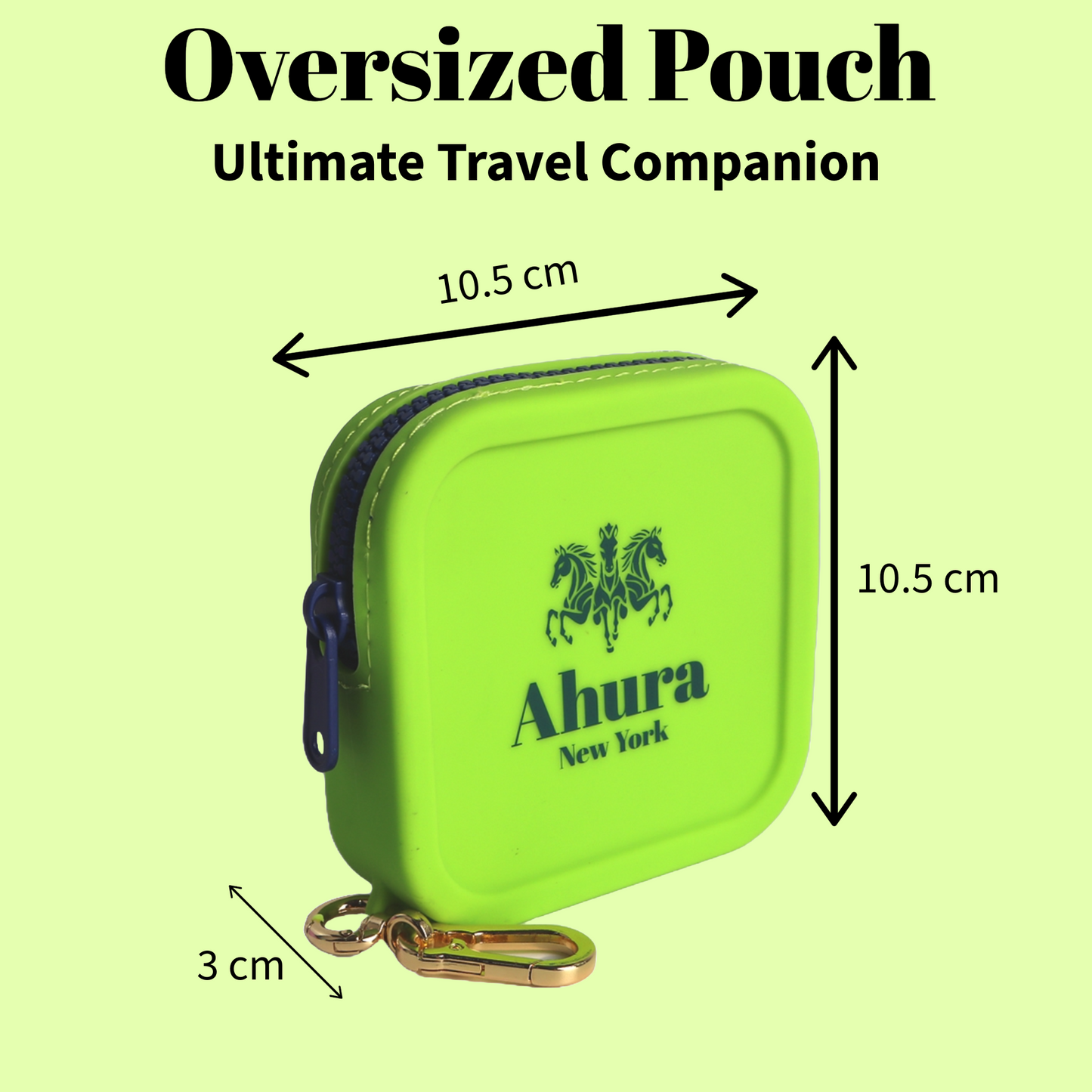 Ahura Green Silicone, Toiletry, Cosmetic, Travel, Gym Pouch