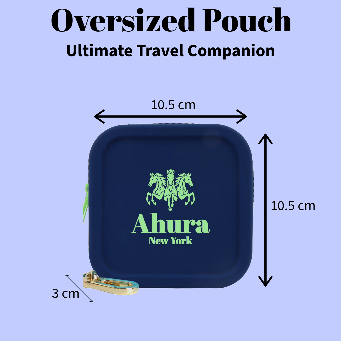 Ahura Navy Silicone, Toiletry, Cosmetic, Travel, Gym Pouch (Copy) (Copy)