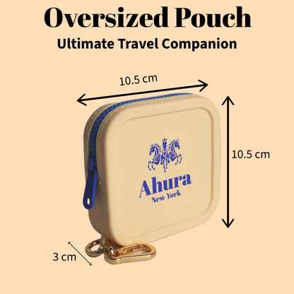 Ahura Beige Silicone, Toiletry, Cosmetic, Travel, Gym Pouch (Copy)