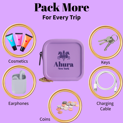 Ahura Purple Silicone, Toiletry, Cosmetic, Travel, Gym Pouch