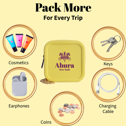 Ahura Yellow Silicone, Toiletry, Cosmetic, Travel, Gym Pouch