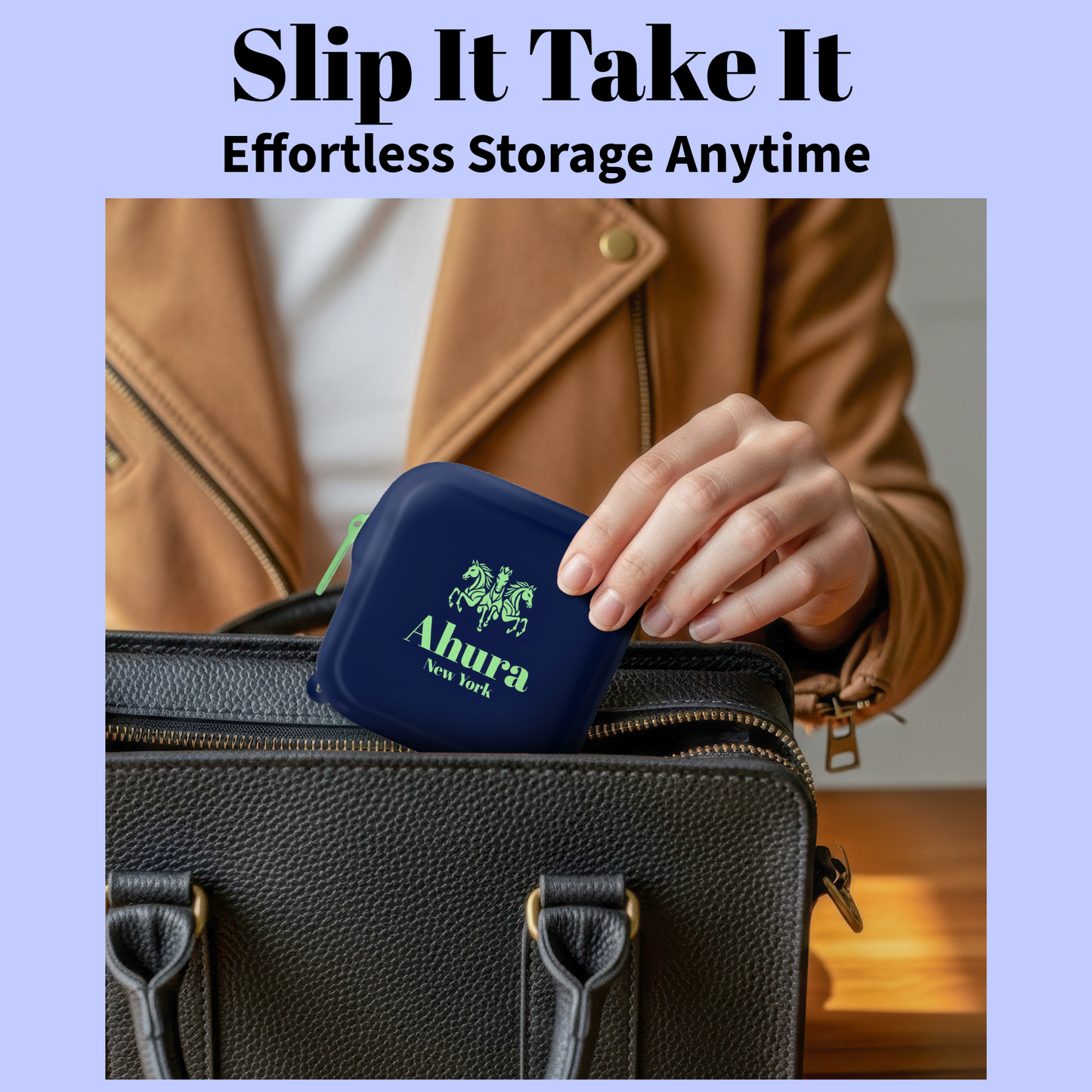 Ahura Navy Silicone, Toiletry, Cosmetic, Travel, Gym Pouch (Copy) (Copy)