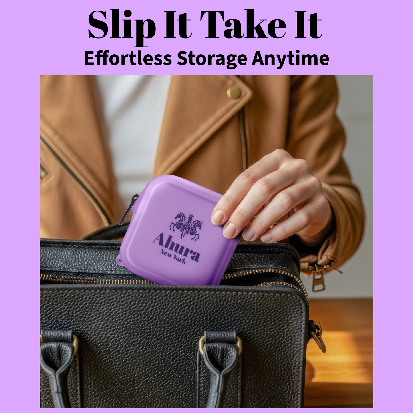 Ahura Purple Silicone, Toiletry, Cosmetic, Travel, Gym Pouch
