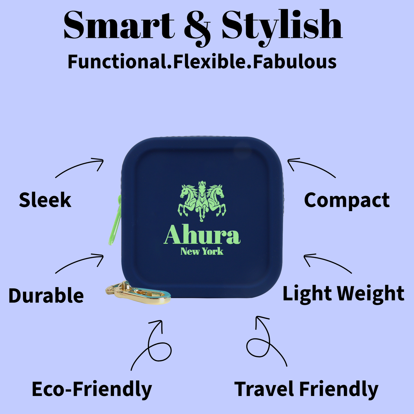 Ahura Navy Silicone, Toiletry, Cosmetic, Travel, Gym Pouch (Copy) (Copy)