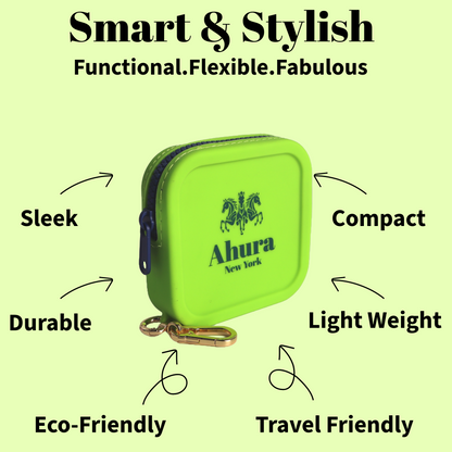 Ahura Green Silicone, Toiletry, Cosmetic, Travel, Gym Pouch