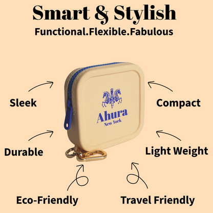 Ahura Beige Silicone, Toiletry, Cosmetic, Travel, Gym Pouch (Copy)